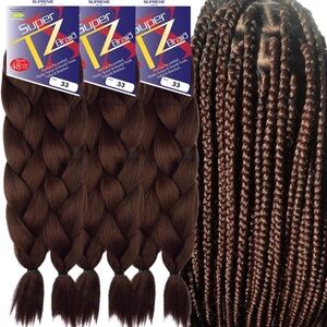 6 Bundles XPRESSION Pre-Stretched Braid 48” Color 33 - Braiding Hair extensions